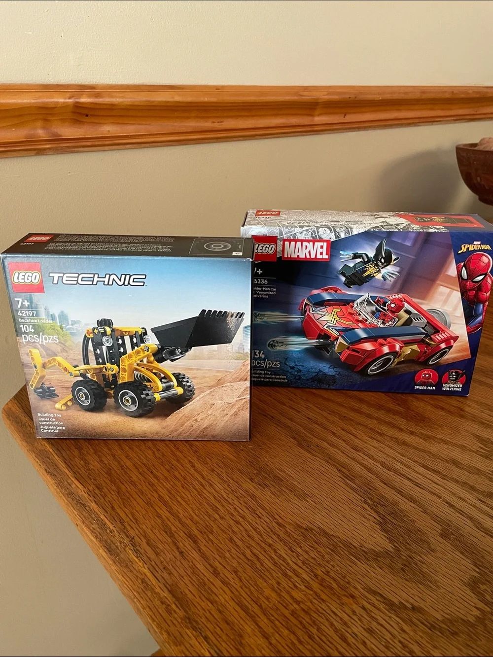 NIB Lego Technic Backhoe Loader & Lego Marvel Spider-Man Car